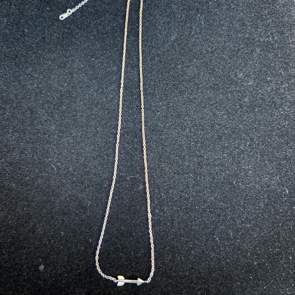 Sterling Silver Arrow Necklace 16 inch with 2 inch extender